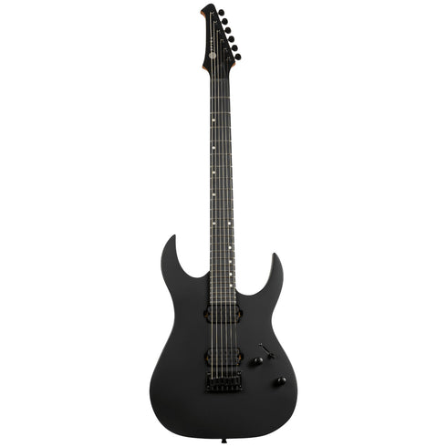 Spira Guitars S-400 MBK Roasted Poplar Electric Guitar, Roasted Maple, Ebony Tech FB - Satin Black